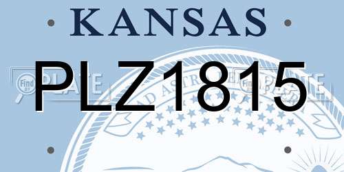 PLZ1815 Kansas License Plate