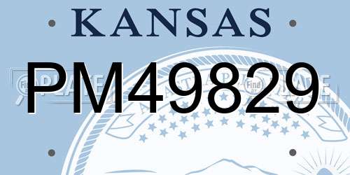 PM49829 Kansas License Plate