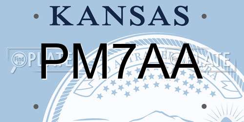 PM7AA Kansas License Plate
