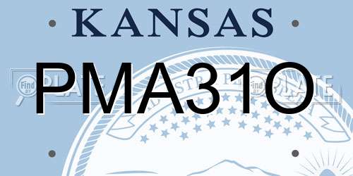 PMA31O Kansas License Plate