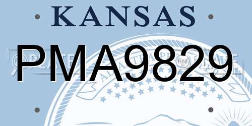 PMA9829 Kansas License Plate