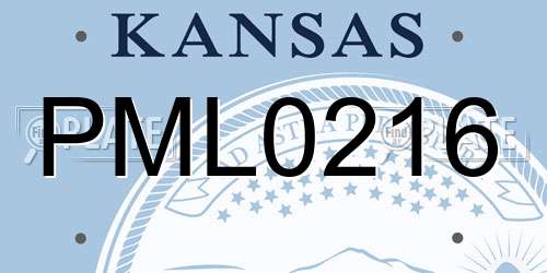 PML0216 Kansas License Plate