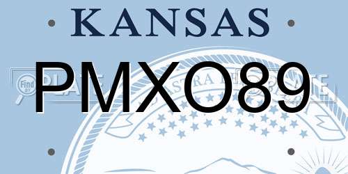 PMXO89 Kansas License Plate