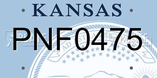PNF0475 Kansas License Plate