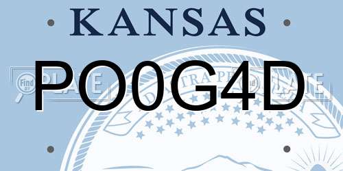PO0G4D Kansas License Plate