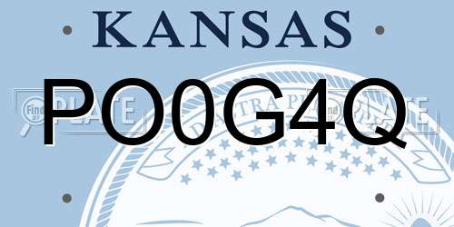PO0G4Q Kansas License Plate