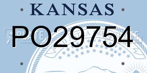 PO29754 Kansas License Plate