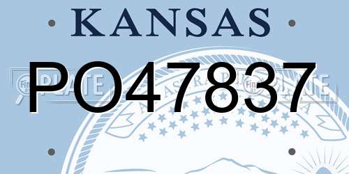 PO47837 Kansas License Plate