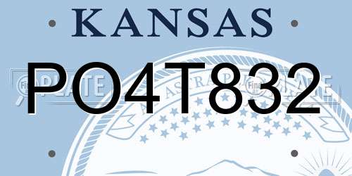 PO4T832 Kansas License Plate