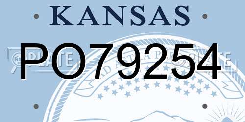 PO79254 Kansas License Plate
