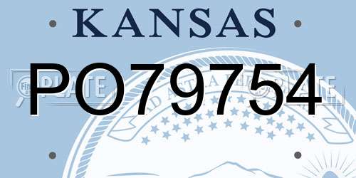 PO79754 Kansas License Plate