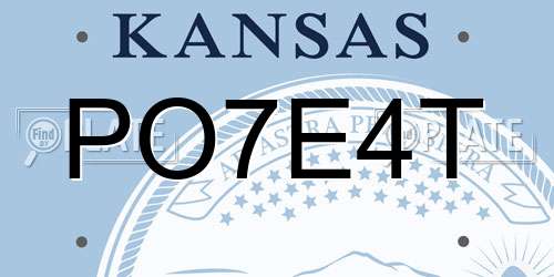 PO7E4T Kansas License Plate