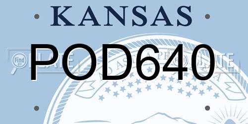 POD640 Kansas License Plate