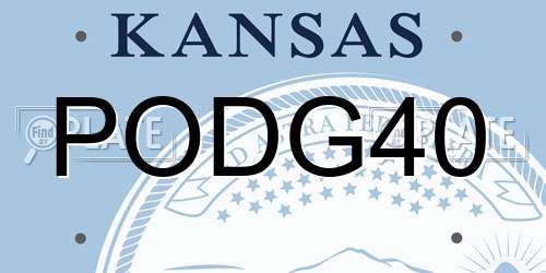 PODG40 Kansas License Plate