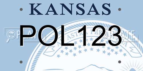 POL123 Kansas License Plate