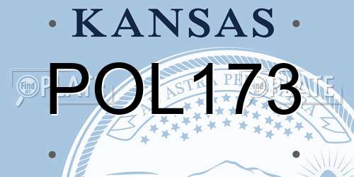 POL173 Kansas License Plate