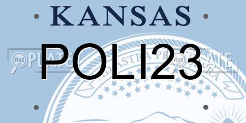 POLI23 Kansas License Plate