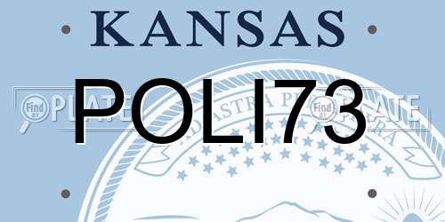 POLI73 Kansas License Plate