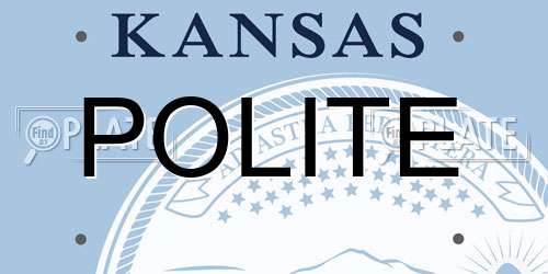 POLITE Kansas License Plate
