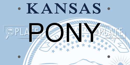 PONY Kansas License Plate