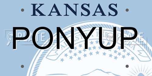 PONYUP Kansas License Plate