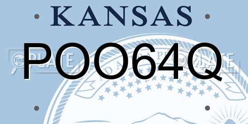 POO64Q Kansas License Plate