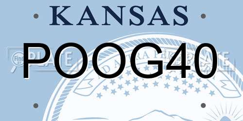 POOG40 Kansas License Plate