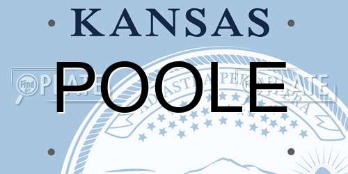 POOLE Kansas License Plate