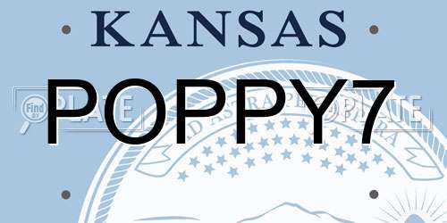 POPPY7 Kansas License Plate