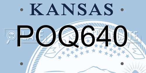 POQ640 Kansas License Plate
