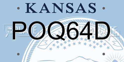 POQ64D Kansas License Plate