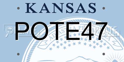 POTE47 Kansas License Plate