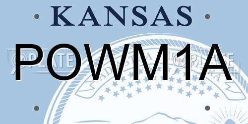 POWM1A Kansas License Plate