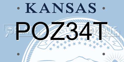 POZ34T Kansas License Plate
