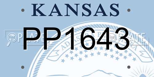 PP1643 Kansas License Plate