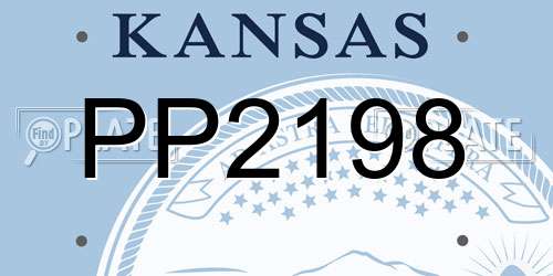 PP2198 Kansas License Plate