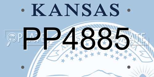 PP4885 Kansas License Plate