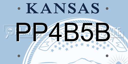 PP4B5B Kansas License Plate