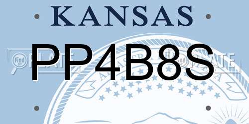 PP4B8S Kansas License Plate