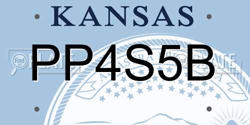 PP4S5B Kansas License Plate