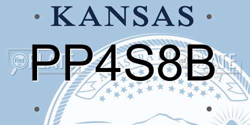 PP4S8B Kansas License Plate