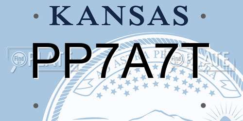 PP7A7T Kansas License Plate
