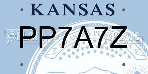 PP7A7Z Kansas License Plate
