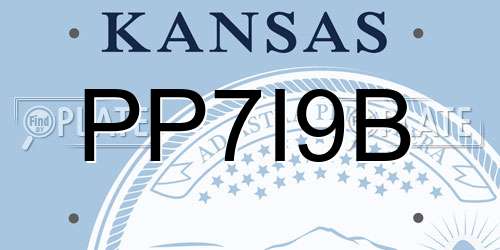 PP7I9B Kansas License Plate
