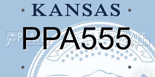 PPA555 Kansas License Plate