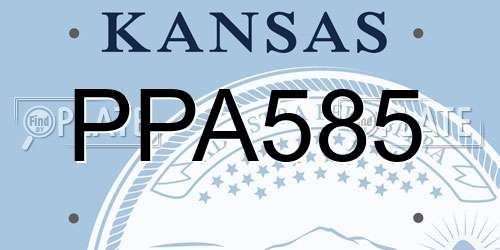 PPA585 Kansas License Plate