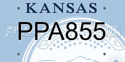 PPA855 Kansas License Plate