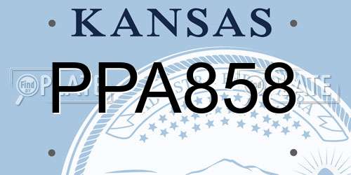 PPA858 Kansas License Plate