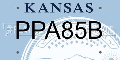 PPA85B Kansas License Plate