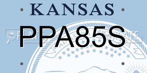 PPA85S Kansas License Plate